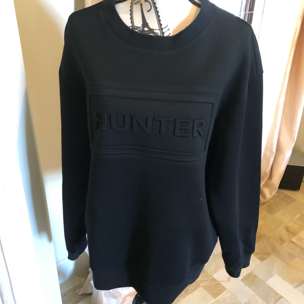 🐎Hunter Sweatshirt 🐎 Blk , Logo raised material